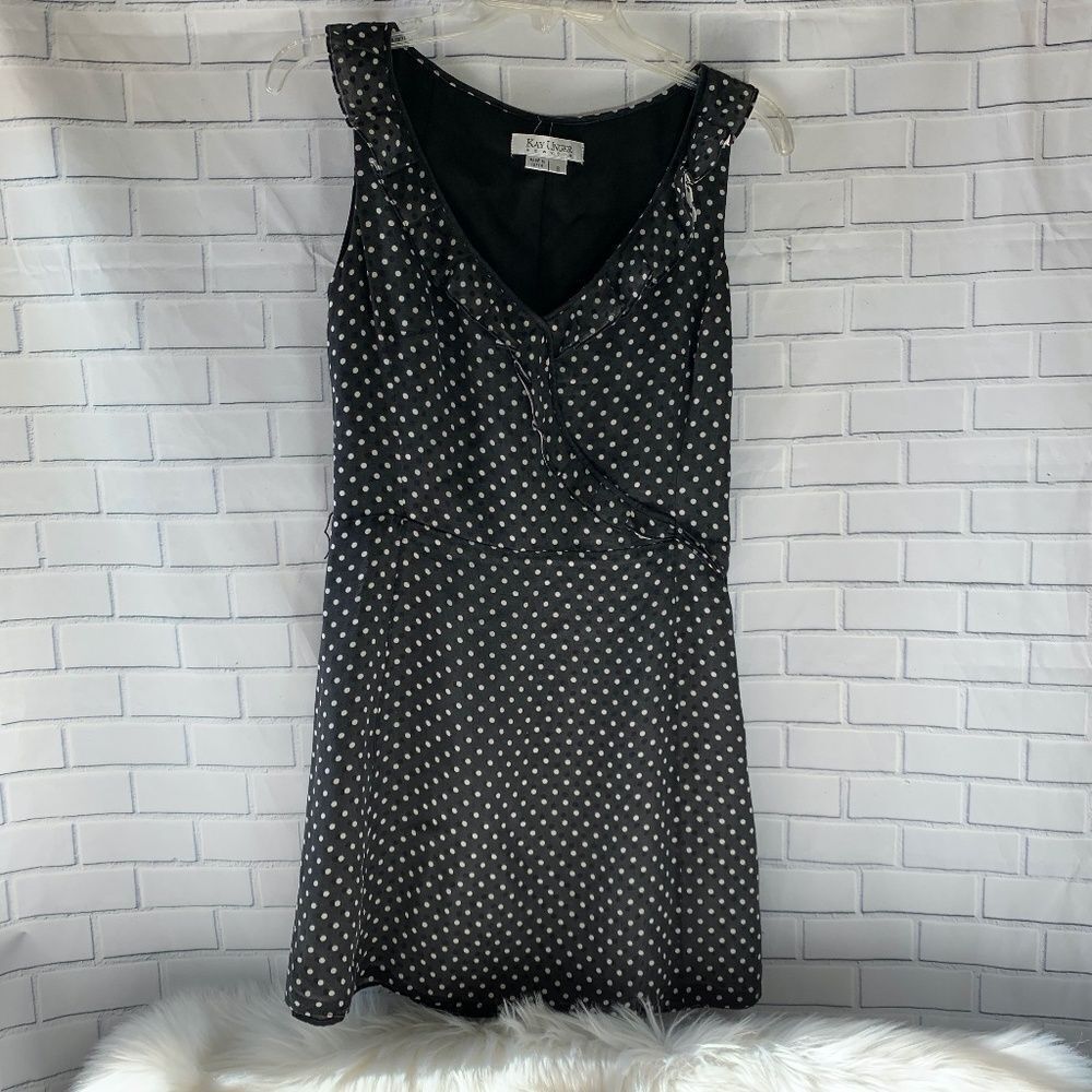Kay Unger New York Polka Dot Tieback Dress Sz 8